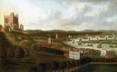 Vista panorámica de la Casa de la Reina y el Real Observatorio de Greenwich de Jan Griffier