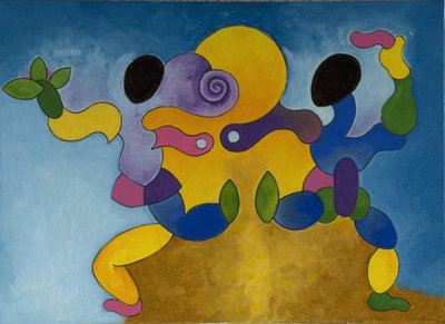 Danza de apareamiento, 2007 (óleo sobre lienzo) de Jan Groneberg