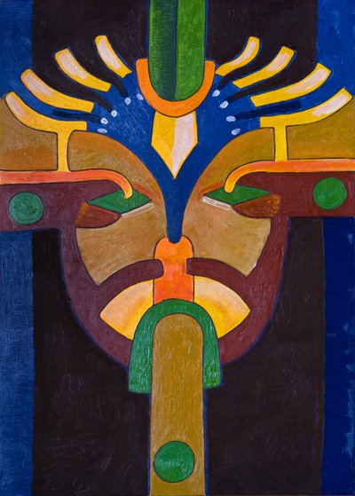 Autorretrato como uno de mis primeros ancestros en un santuario, 2007 de Jan Groneberg