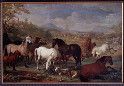 Paisajes con caballos Pintura de Jan Hamilton (siglo XVII) Dim 60x90 cm Genes, Musei di Strada Nuova (ex Palazzo Bianco) de Jan Hamilton