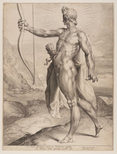 Apolo mata a la pitón de Jan Harmensz. Muller