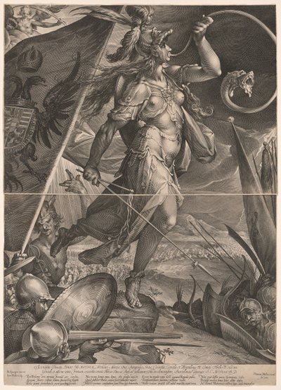 Bellona al frente de los ejércitos imperiales de Jan Harmensz. Muller