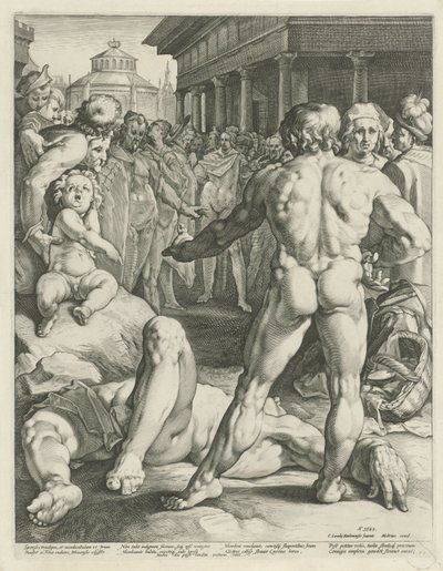 Batalla entre Odiseo e Irus de Jan Harmensz. Muller