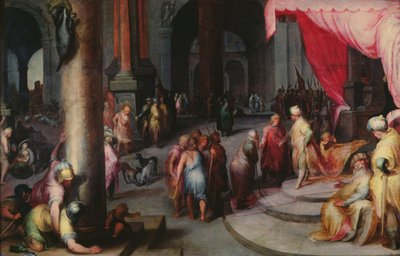 José Presenta a su Padre y Hermanos al Faraón, c.1590 de Jan Harmensz Muller