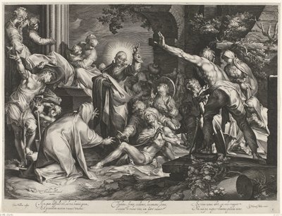 Resurrección de Lázaro de Jan Harmensz. Muller