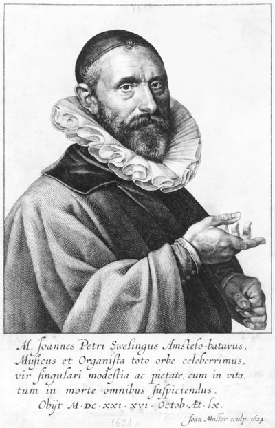 Retrato de Jan Pieterszoon Sweelinck, 1624 de Jan Harmensz Muller