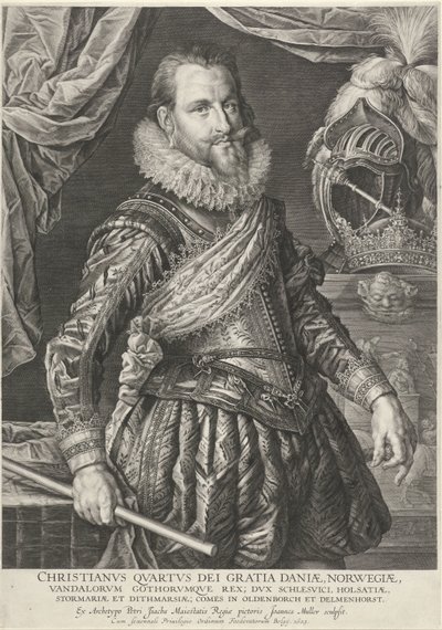 Retrato del rey Christian IV de Dinamarca y Noruega de Jan Harmensz. Muller