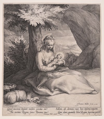 Descanso en la huida a Egipto de Jan Harmensz. Muller