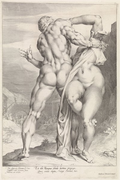 Robo de una sabina, vista trasera El robo de una sabina (título de la serie) de Jan Harmensz. Muller
