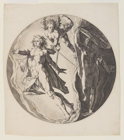 El Primer Día, lámina 2, de La Creación del Mundo de Jan Harmensz. Muller