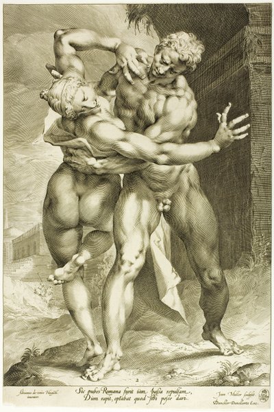 El Rapto de una Mujer Sabina, Vista Frontal de Jan Harmensz. Muller