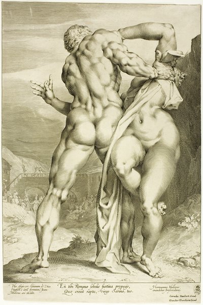 El rapto de una mujer sabina, vista desde atrás de Jan Harmensz. Muller