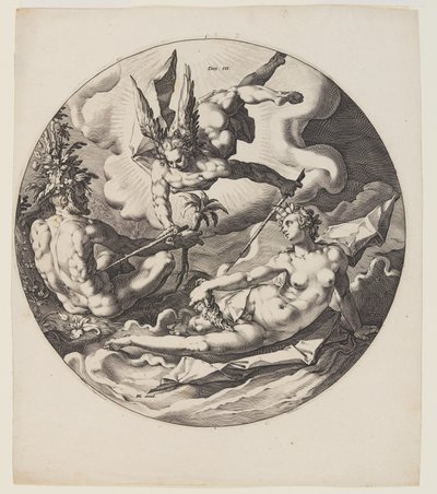 El Tercer Día, lámina 4, de La Creación del Mundo de Jan Harmensz. Muller