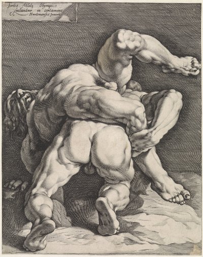 dos luchadores de Jan Harmensz. Muller