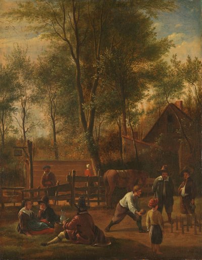 Los jugadores de bolos de Jan Havicksz. Steen (copy after)