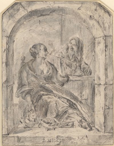 Mujer fumadora de pipa y un hombre con dos pipas de Jan Havicksz. Steen (possibly)