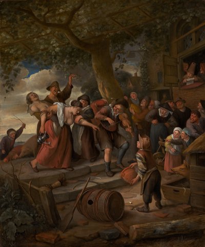 Un cerdo pertenece al corral, c.1673-5 de Jan Havicksz. Steen