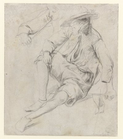 Estudio de un hombre sentado fumando en pipa de Jan Havicksz. Steen