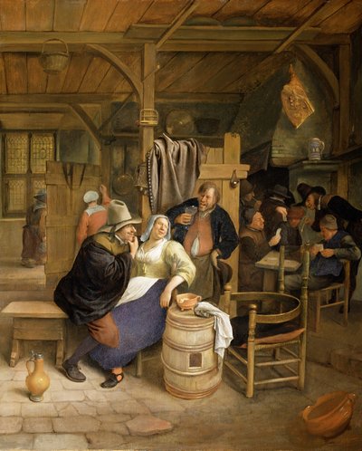 Interior de una taberna con jugadores de cartas de Jan Havickszoon Steen