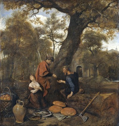 Erisictón vende a su hija Mestra, 1660 de Jan Havickszoon Steen