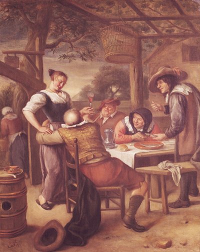 Compañía Alegre bajo un Pesebre de Jan Havickszoon Steen
