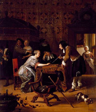 Jugando al Trick-Track, 1667 de Jan Havickszoon Steen