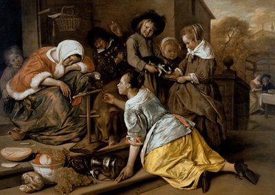 Los efectos de la intemperancia, c.1663-65 de Jan Havickszoon Steen