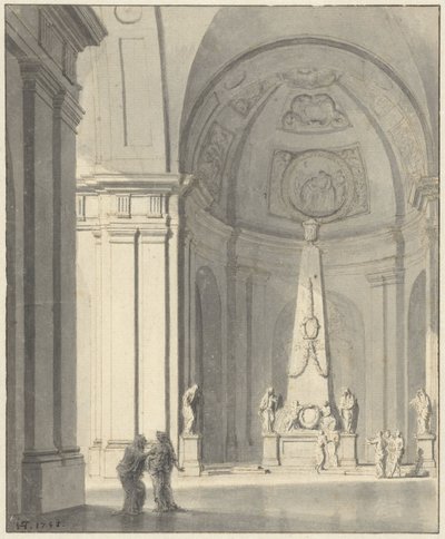 Gran salón abovedado con monumento funerario de Jan Hendrik Troost van Groenendoelen