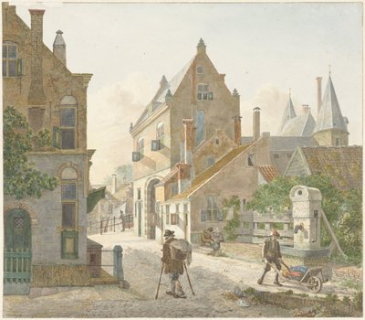 El Waardpoort y el Oude Gracht en Utrecht de Jan Hendrik Verheijen