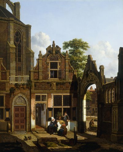 Un patio holandés, 1822 de Jan Hendrik Verheyen