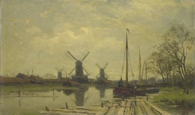 Vía fluvial cerca de los Baarsjes, Ámsterdam de Jan Hillebrand Wijsmuller