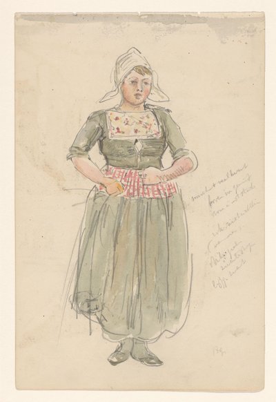 Chica de pie con disfraz de Jan Hoynck van Papendrecht