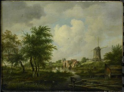 La muralla en ruinas de Ámsterdam con el Weteringpoort, visto a través del Buitensingel de Jan Hulswit