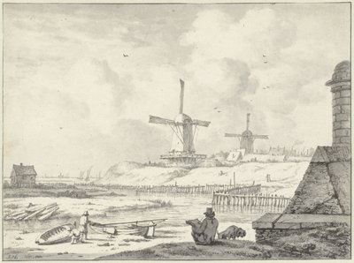 Dibujante en Hoogendijk, a las afueras de Haarlemmer Poort de Jan Hulswit