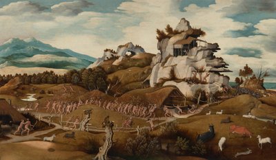 Paisaje con un episodio de la Conquista de América de Jan Jansz Mostaert