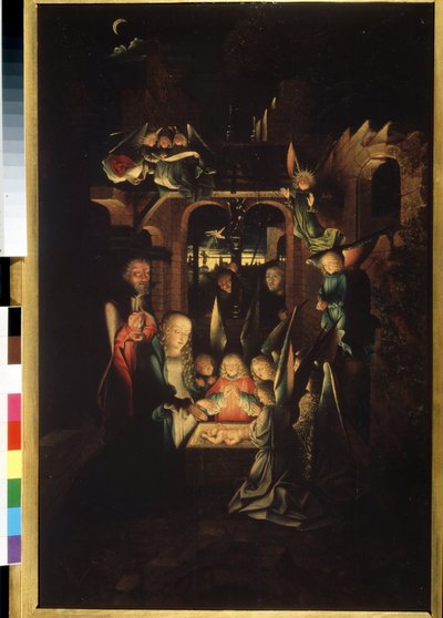 "La nativite" (La natividad de Cristo (La noche santa)) Pintura de Jan Joest (vers 1460-1519) 16eme siecle Musee pouchkine, Moscou de Jan Joest van Kalkar
