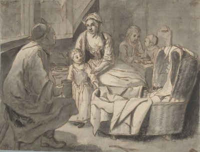 Interior con una familia con niños de Jan Josef Horemans (II) (possibly)