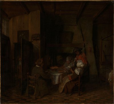 Una comida familiar en una cabaña campesina de Jan Josef Horemans the elder