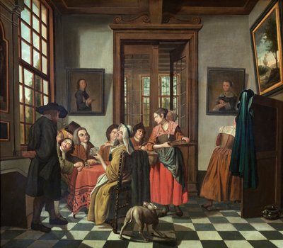 Juego de cartas (óleo sobre lienzo) de Jan Josef the Younger Horemans