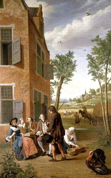 Figuras en un paisaje (una de una serie de cuatro) de Jan Josef the Younger Horemans