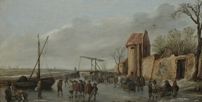 Una escena en el hielo, 1627 de Jan Josefsz Goyen van