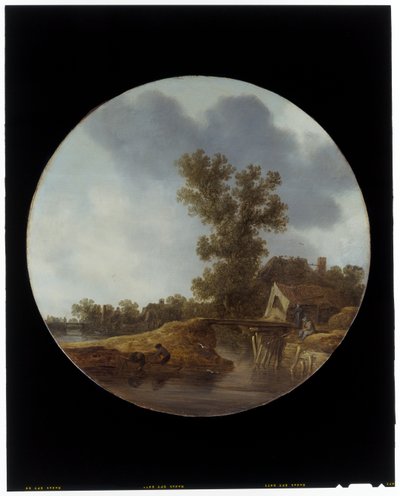 Un paisaje fluvial con pescador de Jan Josephsz van Goyen