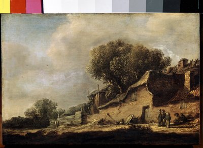 ""Paysage a la chaumiere et au chene"" (Paisaje con una casa de campo y un roble) Pintura de Jan Jozefsz van Goyen (1596-1656) 1634 Dim. 87x105 cm Museo del Hermitage, San Petersburgo de Jan Josephsz van Goyen