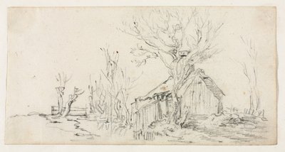 Boceto de paisaje con cabaña, c. 1630 de Jan Josephsz van Goyen