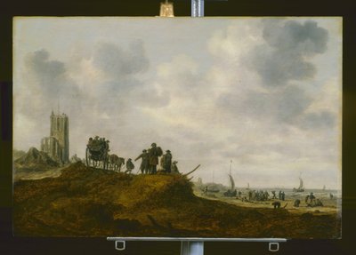 The Old Church At Egmond Aan Zee (óleo sobre madera) de Jan Josephsz van Goyen