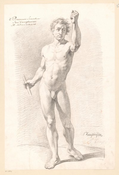 Desnudo masculino de pie, visto de frente (2º premio 1789) de Jan Kamphuijsen