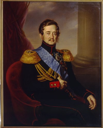 Retrato de Ivan Fyodorovich Paskevich, Conde de Erivan, Virrey del Reino de Polonia. Pintura de Jan Ksawery Kaniewski (1805-1867), óleo sobre lienzo de Jan Ksawery Kaniewski