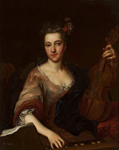Retrato de una mujer con una viola d