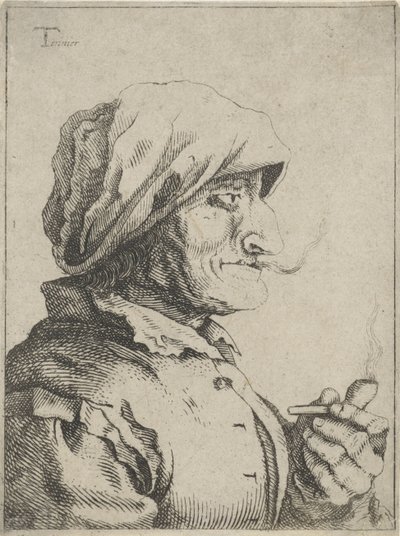 La anciana fuma una pipa de Jan Lauwryn Krafft (I) (possibly)
