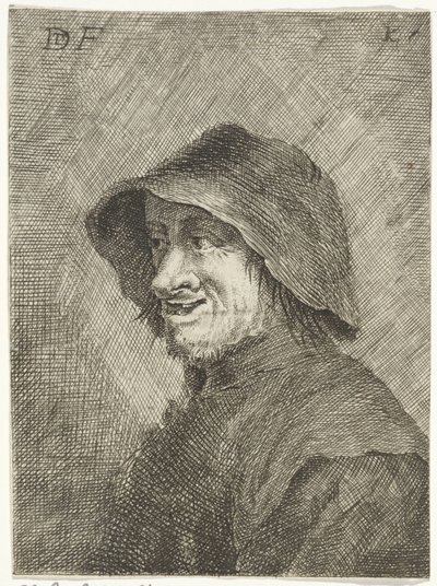 Agricultor con sombrero en la cabeza a la izquierda de Jan Lauwryn Krafft (I)